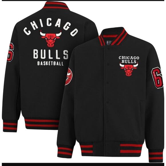 Chicago Bulls Letterman Jacket Original Deluxe Size Large New With Tags - Picture 1 of 10